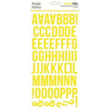 Simple Stories - Color Vibe - Yellow - Foam Alpha Stickers 