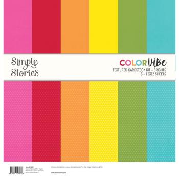 Simple Stories Color Vibe - Brights - Textured Cardstock 12x12 Inch
