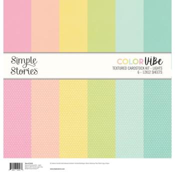 Simple Stories Color Vibe - Lights - Textured Cardstock 12x12 Inch