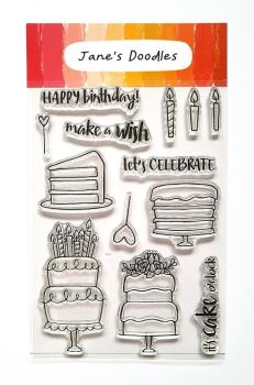 Janes Doodles "Cake!" Clear Stamp - Stempelset