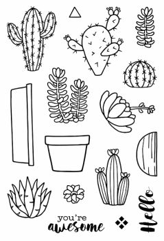 Janes Doodles " Cactus" Clear Stamp - Stempelset