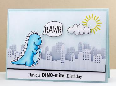 Janes Doodles " Dino-MITE" Clear Stamp - Stempelset