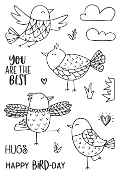 Janes Doodles " Free As A Bird" Clear Stamp - Stempelset