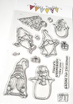Janes Doodles " Merry Gnomes" Clear Stamp - Stempelset