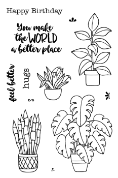 Janes Doodles " Plants" Clear Stamp - Stempelset