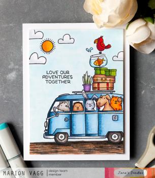 Janes Doodles " Road Trip" Clear Stamp - Stempelset