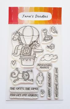 Janes Doodles " Sky's the Limit" Clear Stamp - Stempelset
