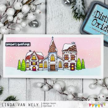 Janes Doodles " Winter Village" Clear Stamp - Stempelset