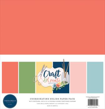 Carta Bella "Craft & Create" 12x12" Coordinating Solids Paper Pack