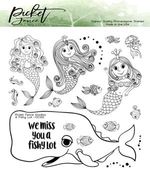 Picket Fence Studios A Fishy Lot 6x6 Inch Clear Stamps 