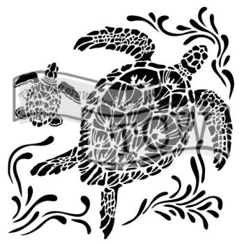 The Crafters Workshop Sea Turtles   Stencil - Schablone 12x12"