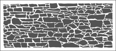 The Crafters Workshop Rock Wall   Slimline Stencil - Schablone 4x9"