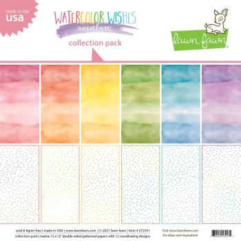 Lawn Fawn 12x12 "Watercolor Wishes Rainbow" Paper Pad