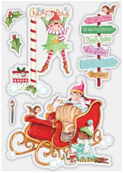 Craft Consortium Made by Elves Sleigh Clear Stamps 