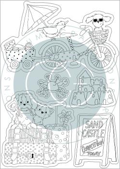 Craft Consortium Sandy Paws Sand Castle Clear Stamps 