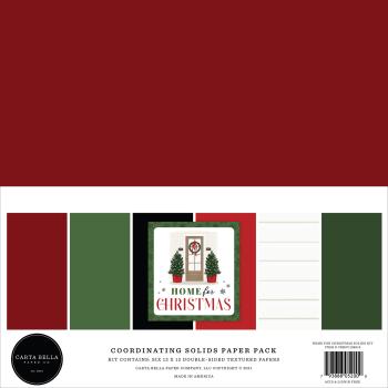 Carta Bella "Home For Christmas" 12x12" Coordinating Solids Paper Pack