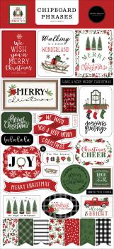 Carta Bella "Home For Christmas" Chipboard Phrases - Sticker