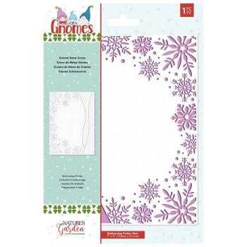 Crafters Companion -Gnomes Embossing Folder Gnome Snow Scene  - Prägefolder