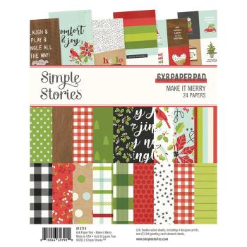 Simple Stories Simple  Make it Merry  Paper Pad - Designpapier 6x8 Inch