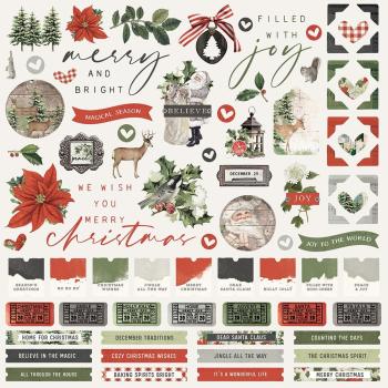 Simple Stories -  Stories Simple Vintage Rustic Christmas 12x12 Inch  - Cardstock Sticker 