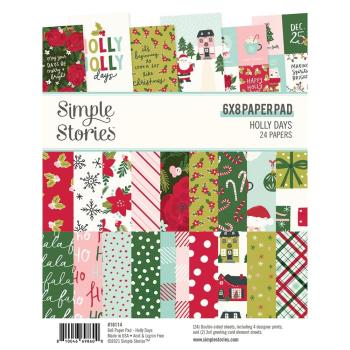 Simple Stories Simple  Holly Days  Paper Pad - Designpapier 6x8 Inch