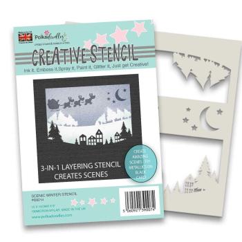 Polkadoodles Stencil Scenic Christmas - Schablone  (PD8214)