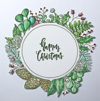 IndigoBlu "Foliage Wreath" A5 Rubber Stamp