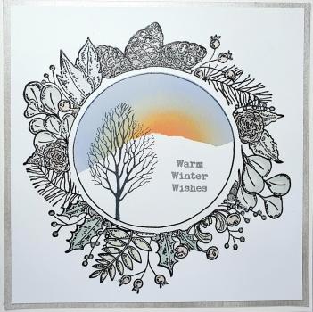 IndigoBlu "Foliage Wreath" A5 Rubber Stamp