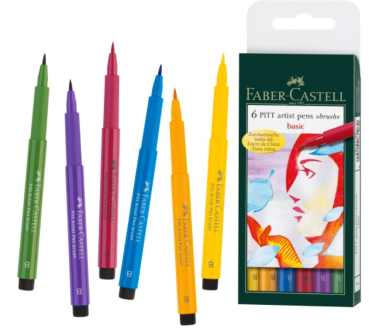 Faber Castell Pitt Artist Pen Brush Basic  6er-Set