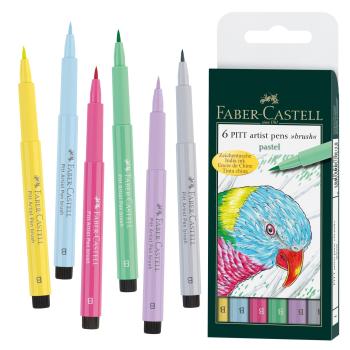 Faber Castell Pitt Artist Pen Brush Pastel  6er-Set