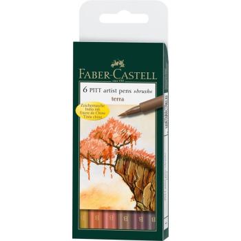 Faber Castell Pitt Artist Pen Brush Terra  6er-Set