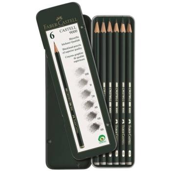 Faber Castell Graphite Pencil 9000 Tin With 6 Pieces 