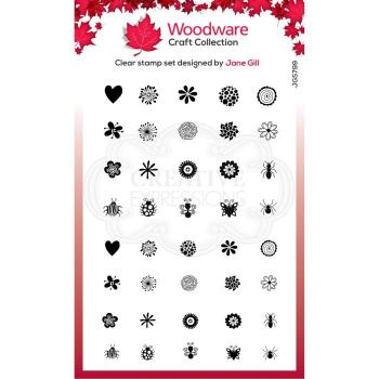 Woodware bubble Floral tops  Clear Stamps - Stempel 