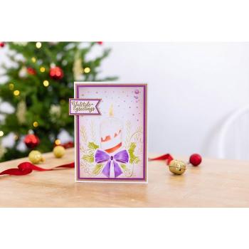 Gemini Festive Candle 3D Embossing Folder & Stencil - Prägefolder & Schablone