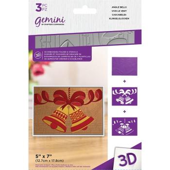 Gemini Jingle Bells 3D Embossing Folder & Stencil - Prägefolder & Schablone