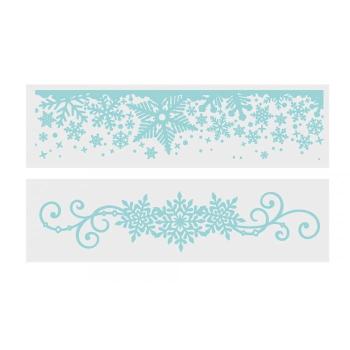 Crafters Companion -Watercolour Christmas Embossing Folder Snowflake Edges  - Prägefolder