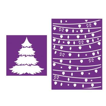 Crafters Companion -O' Christmas Tree Simple Christmas  - Stencil - Schablone