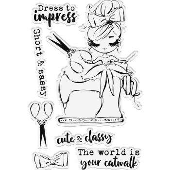 Crafters Companion - Sassy & Classy - Dress To Impress - Clear Stamps