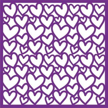 Crafters Companion -Love Hearts Background  - Stencil - Schablone