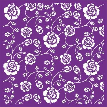 Crafters Companion -Rosebud Floral Background  - Stencil - Schablone