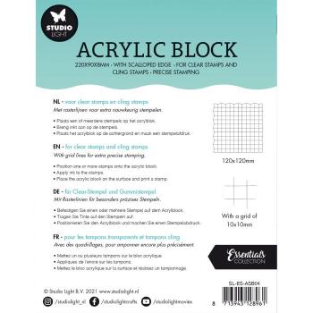 Studio Light -  Essentials acrylic block for clear and cling stamps with grid 12x12