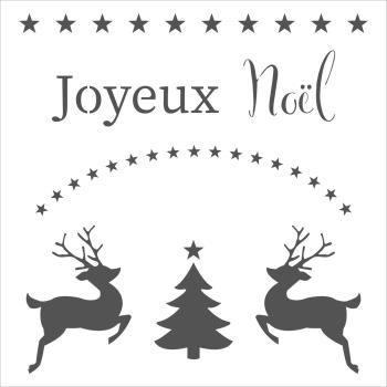 The Crafters Workshop Joyeux Noel   Stencil - Schablone 12x12"