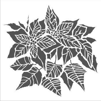 The Crafters Workshop Poinsettia   Stencil - Schablone 6x6"