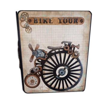 Stamperia " Voyages Fantastiques Bicycle" Greyboard Die Cuts - Stanzteile aus Graupappe