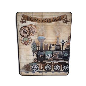 Stamperia " Voyages Fantastiques Train" Greyboard Die Cuts - Stanzteile aus Graupappe