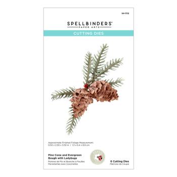 Spellbinders Die "Pine Cone and Evergreen Bough with Ladybugs Etched" Stanzschablone