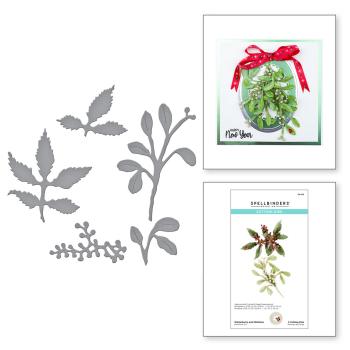 Spellbinders Die "Winterberry and Mistletoe Etched" Stanzschablone