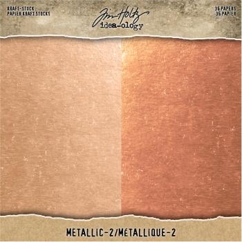 Tim Holtz - Idea Ology "Kraft-Stock metallic 2 Rose Gold & Coppe" - Kraftkarton