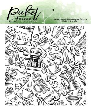 Picket Fence Studios Down to the Last Cup 4x4 Inch Clear Stamps 