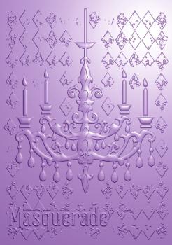 Crafters Companion - Masquerade Ball 3D Embossing Folder Distressed Chandelier - Prägefolder